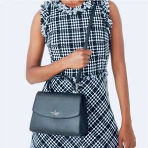 Kate Spade Blue/Black Tweed Dress with Embellished Collar